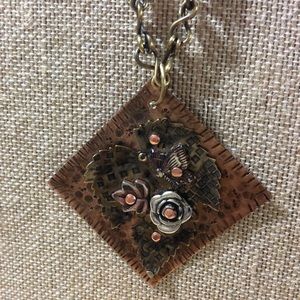Handcrafted necklace, mixed metals